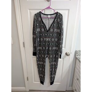 Victorias Secret PINK Fair Isle Thermal Christmas Onesie Pajama - Size L